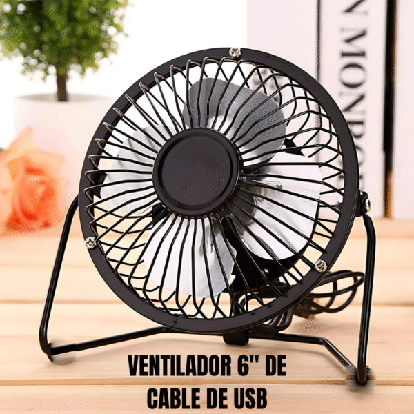 Mini Ventilador 6" Pulgadas Silencioso Metalico cable de usb
